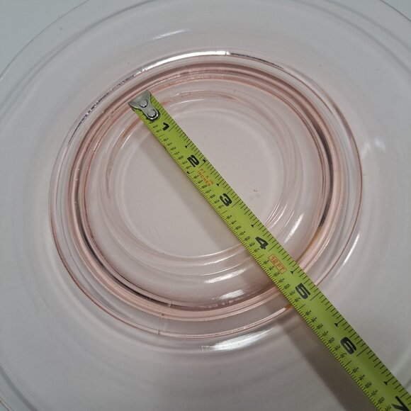 Pink Depression Glass plate Raised Center Rim 10" - Picture 3 of 8